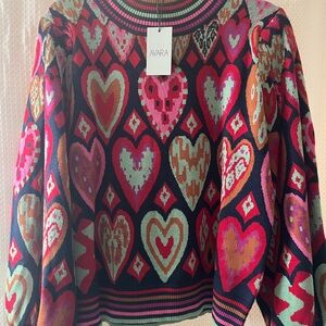 Avara Women's Vibrant Heart Sweater - Multicolor